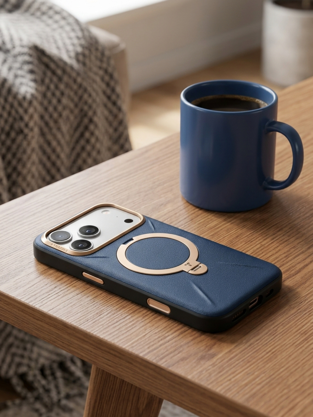 TORRAS Q3 VegSkin Deep Blue Case Leather for iPhone 17 Pro Max